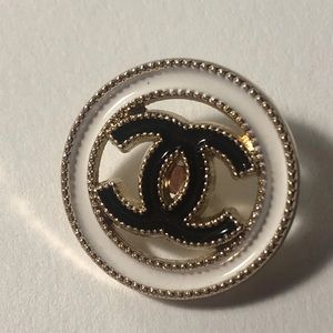 CHANEL Black and Gold Logo Button
